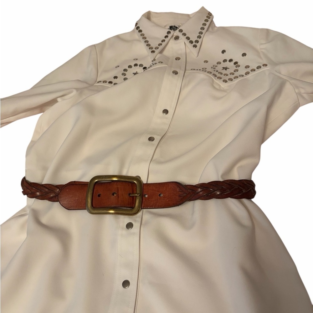 Vintage Sir James Maxi White Western-Style Button-Up Dress -Size 14/Large - Picture 11 of 16